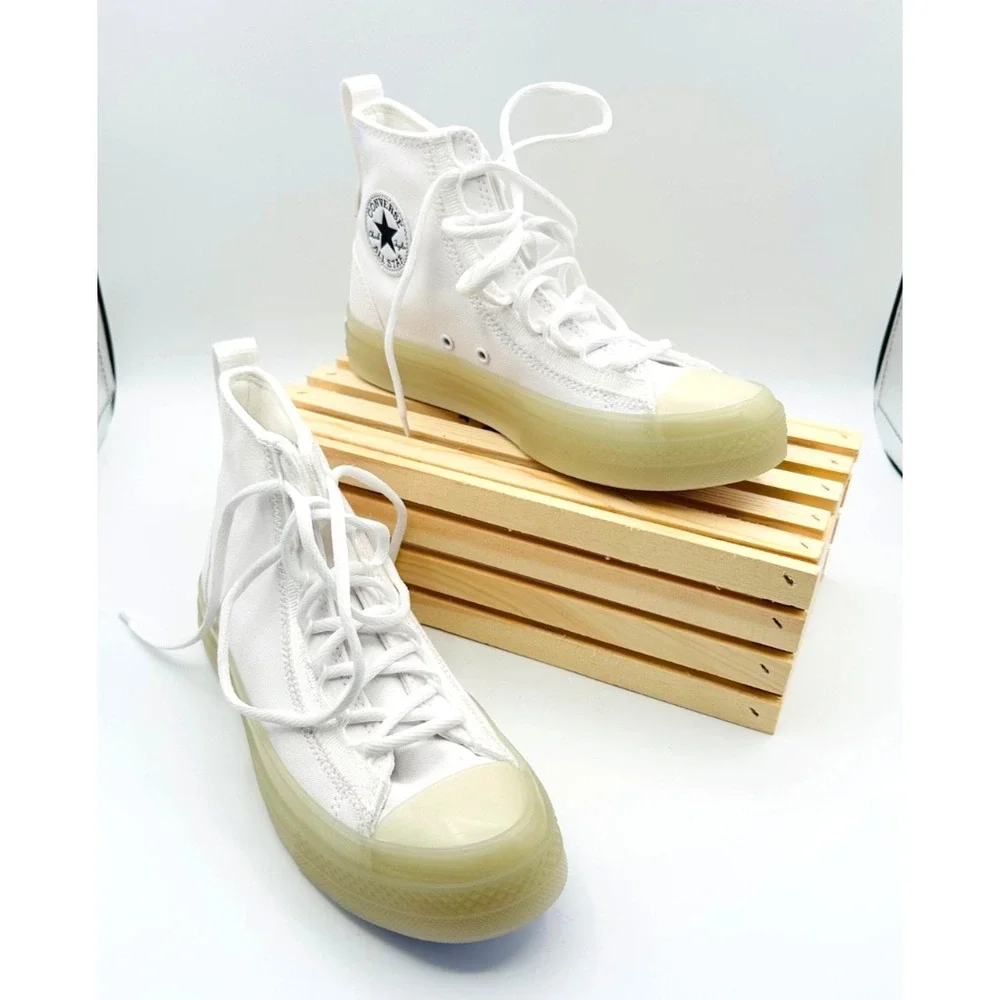 Converse CX High Top White Canvas Sneakers Glow Sole Men's 6 Women's 8 - Picture 2 of 12